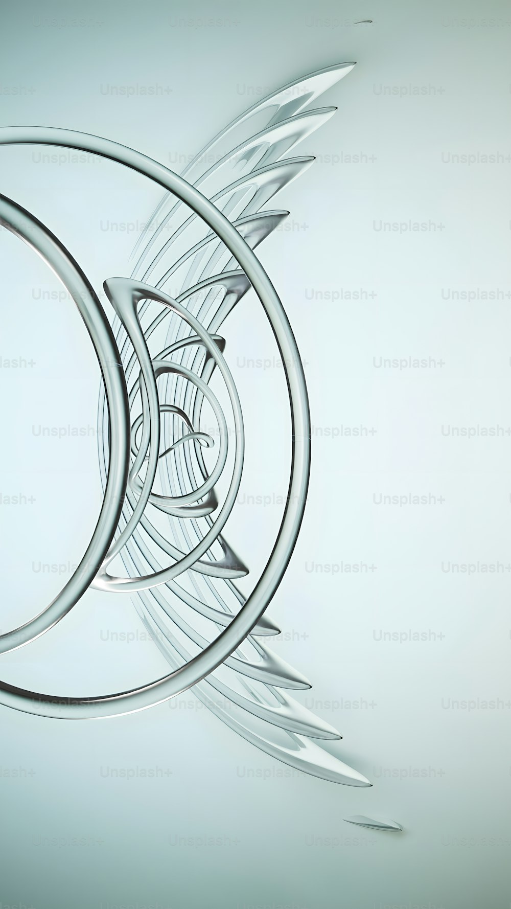Una imagen abstracta de un objeto circular con alas