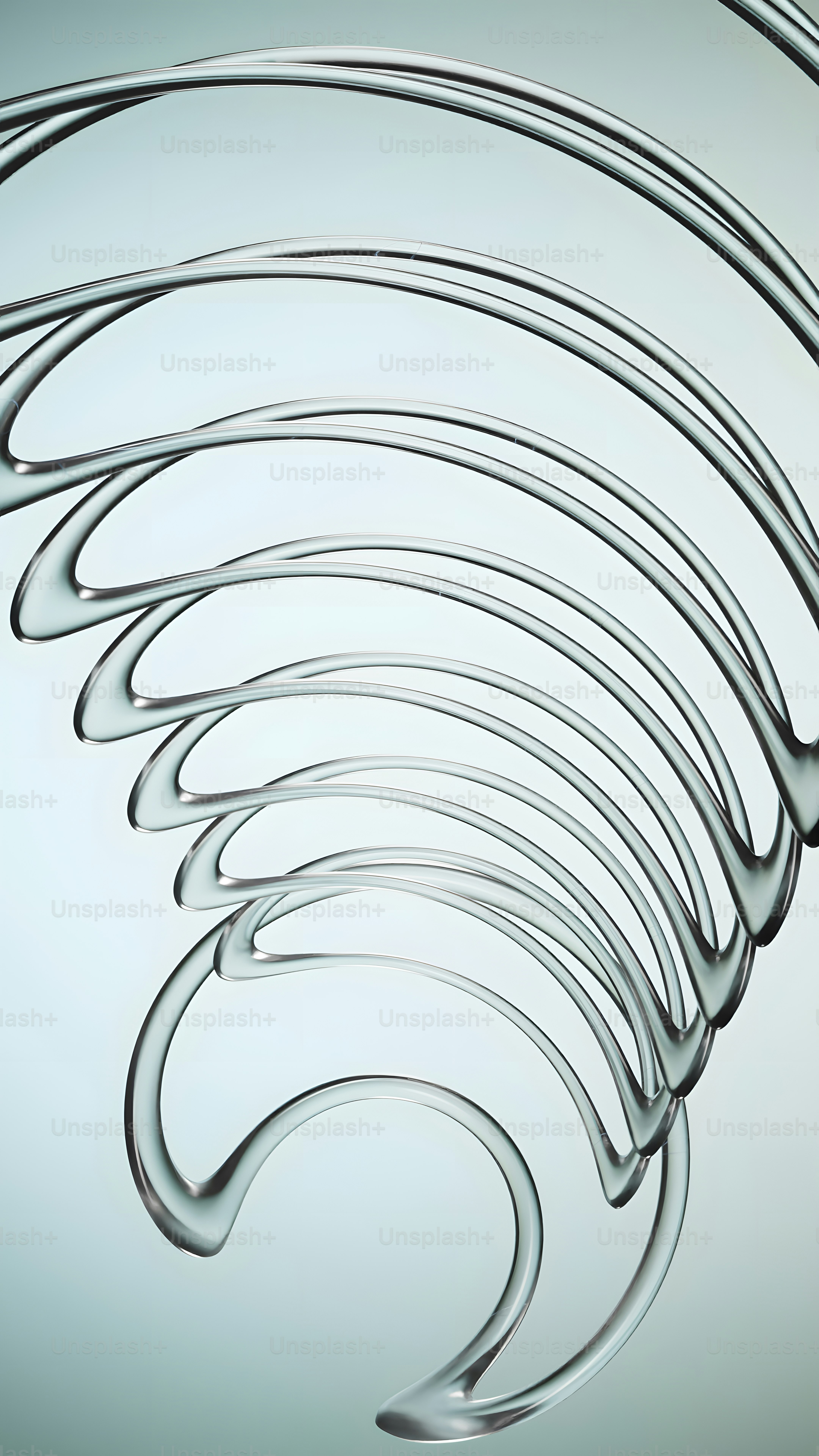 a bunch of metal spirals on a blue background