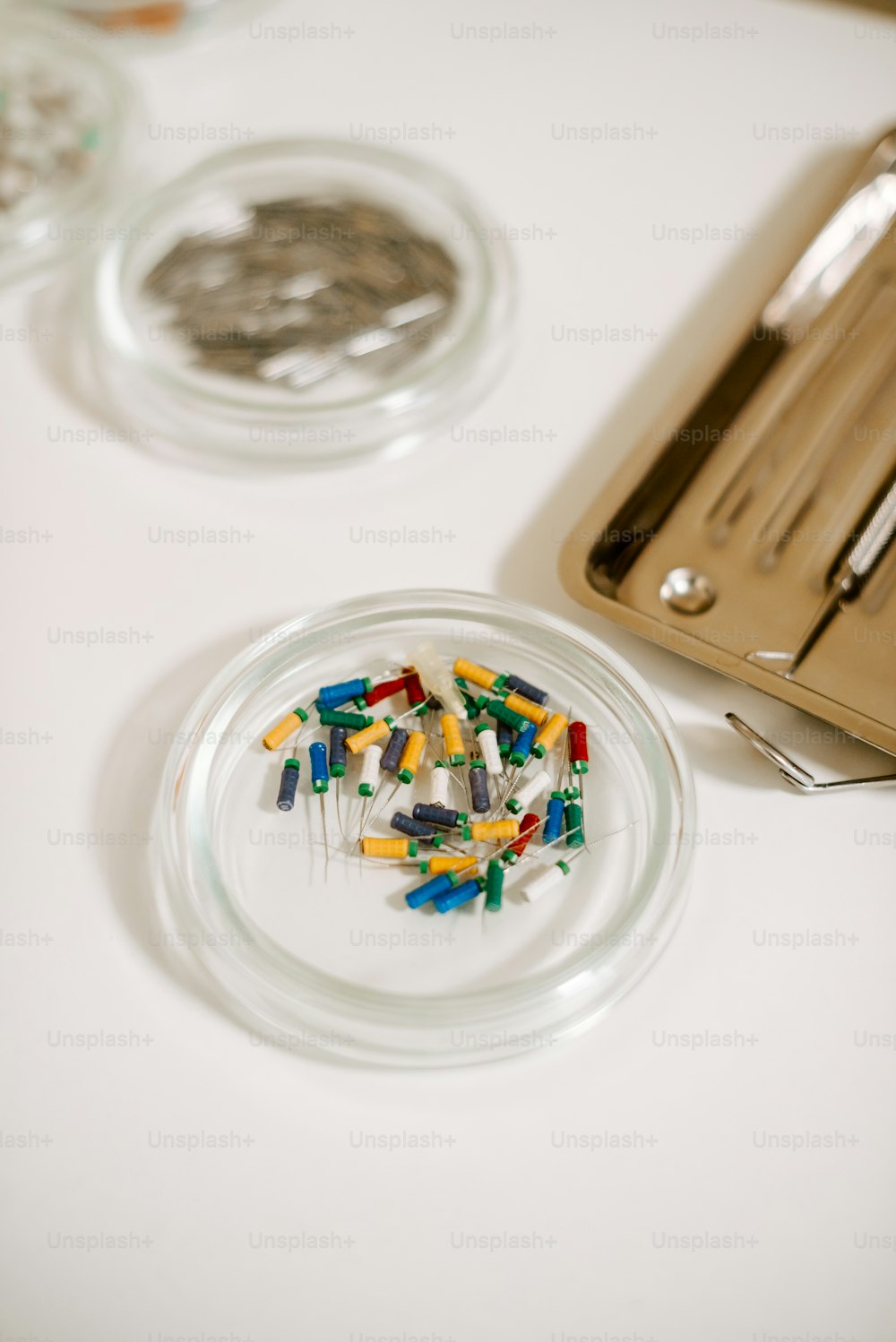 a glass plate with legos on top of it