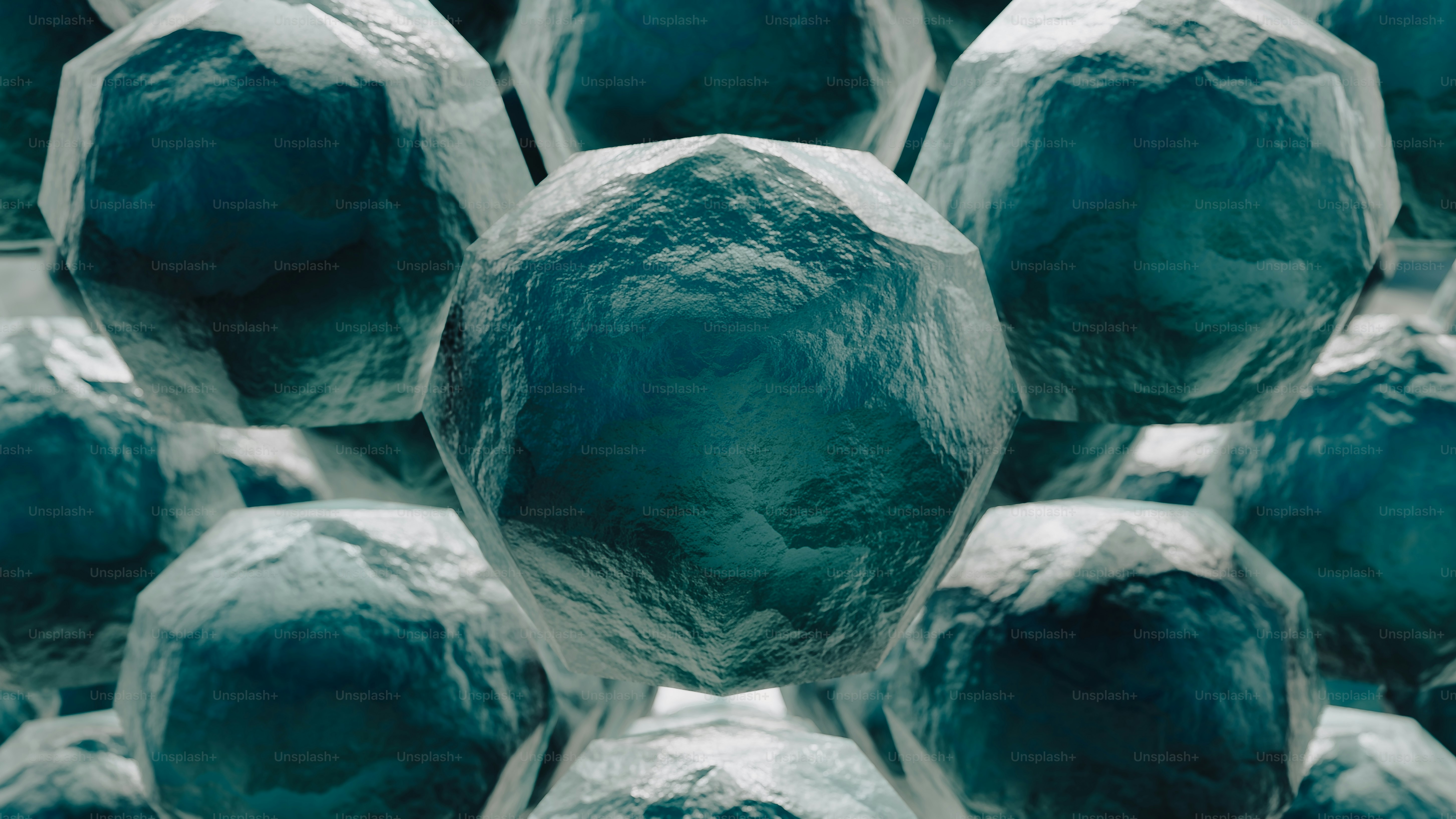 A bunch of blue balls are stacked together photo – Abstract Image on ...