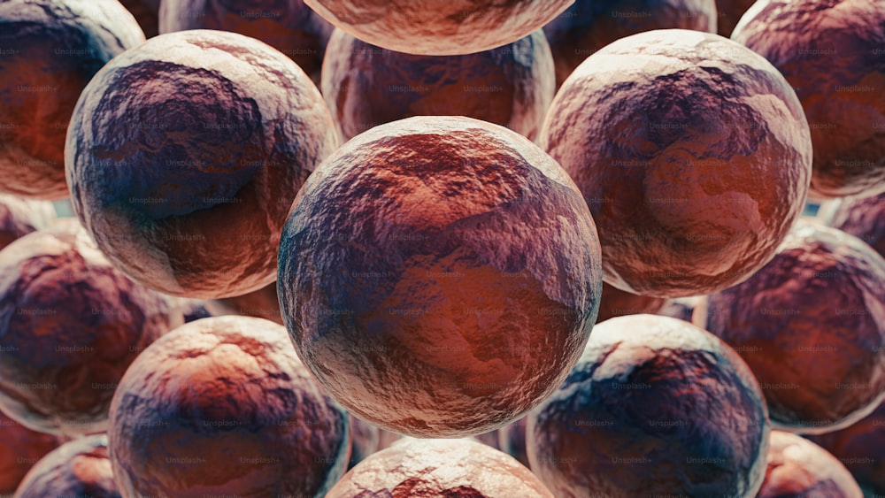 eine Nahaufnahme einer Gruppe von Blutzellen