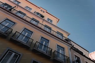 a tall building with balconies and balconies on it