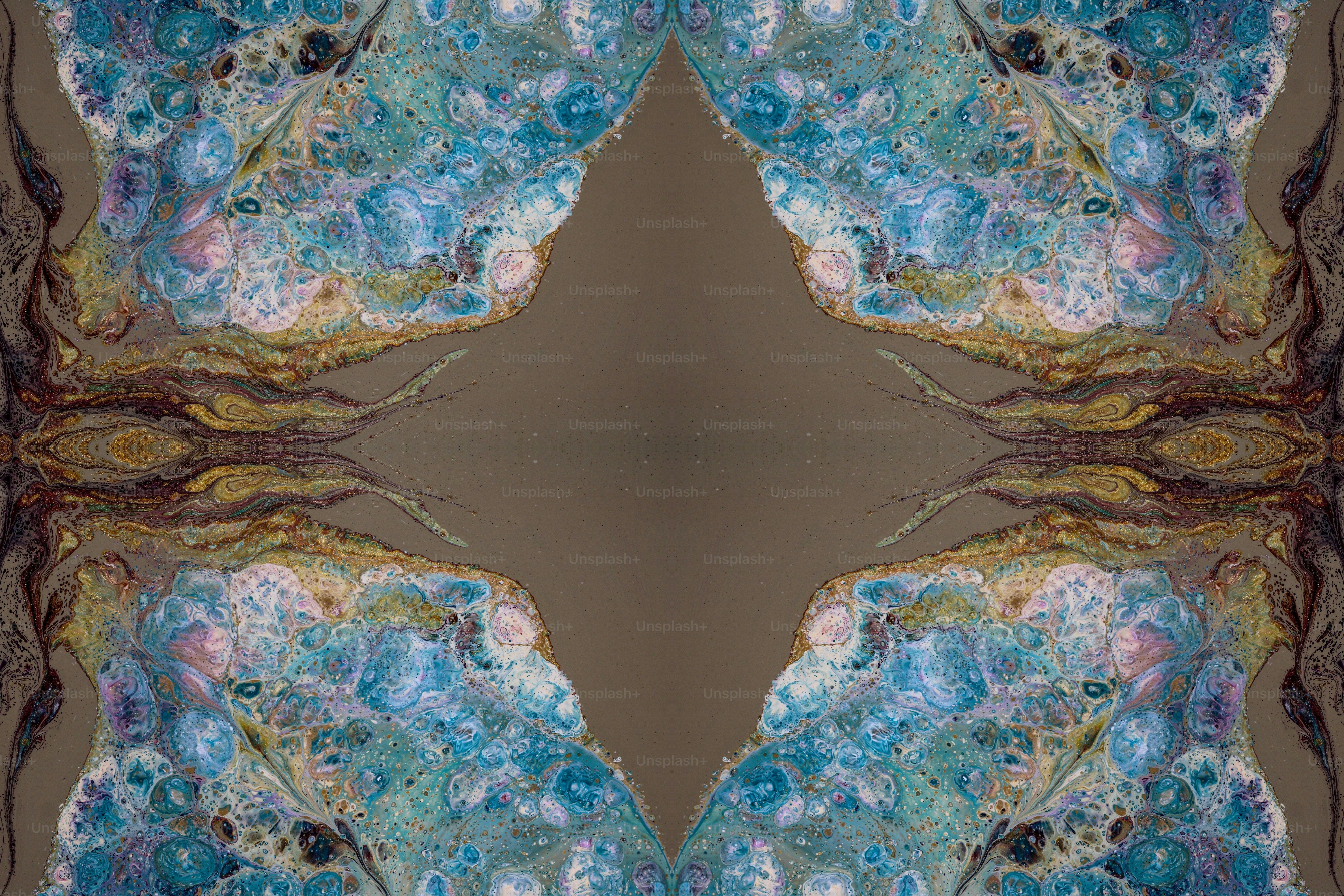 a picture of an abstract design in blue and brown