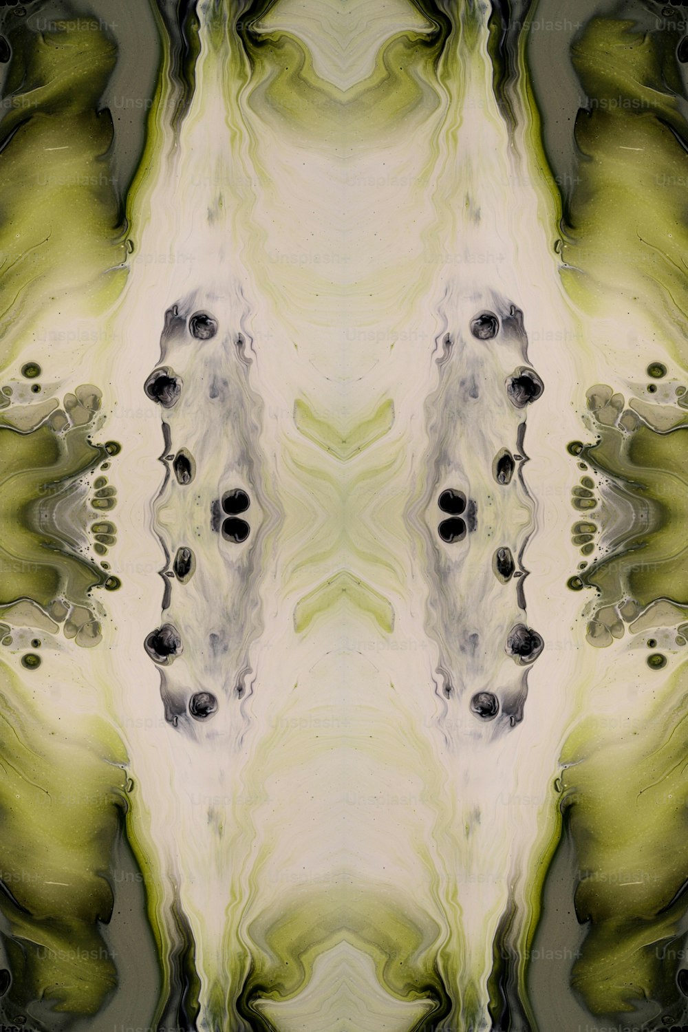 Una imagen de un diseño abstracto verde y blanco