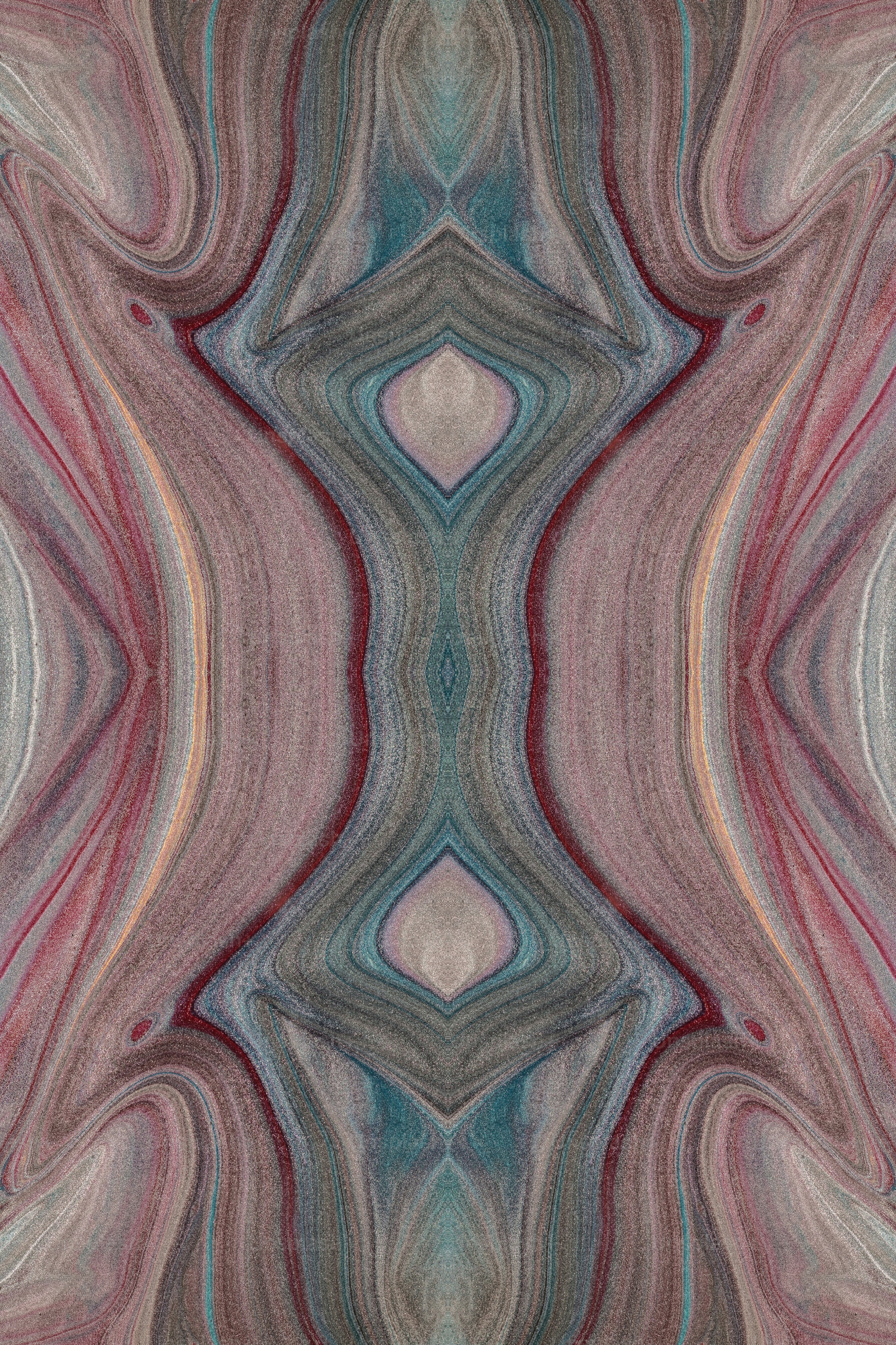 an abstract painting with many colors and shapes