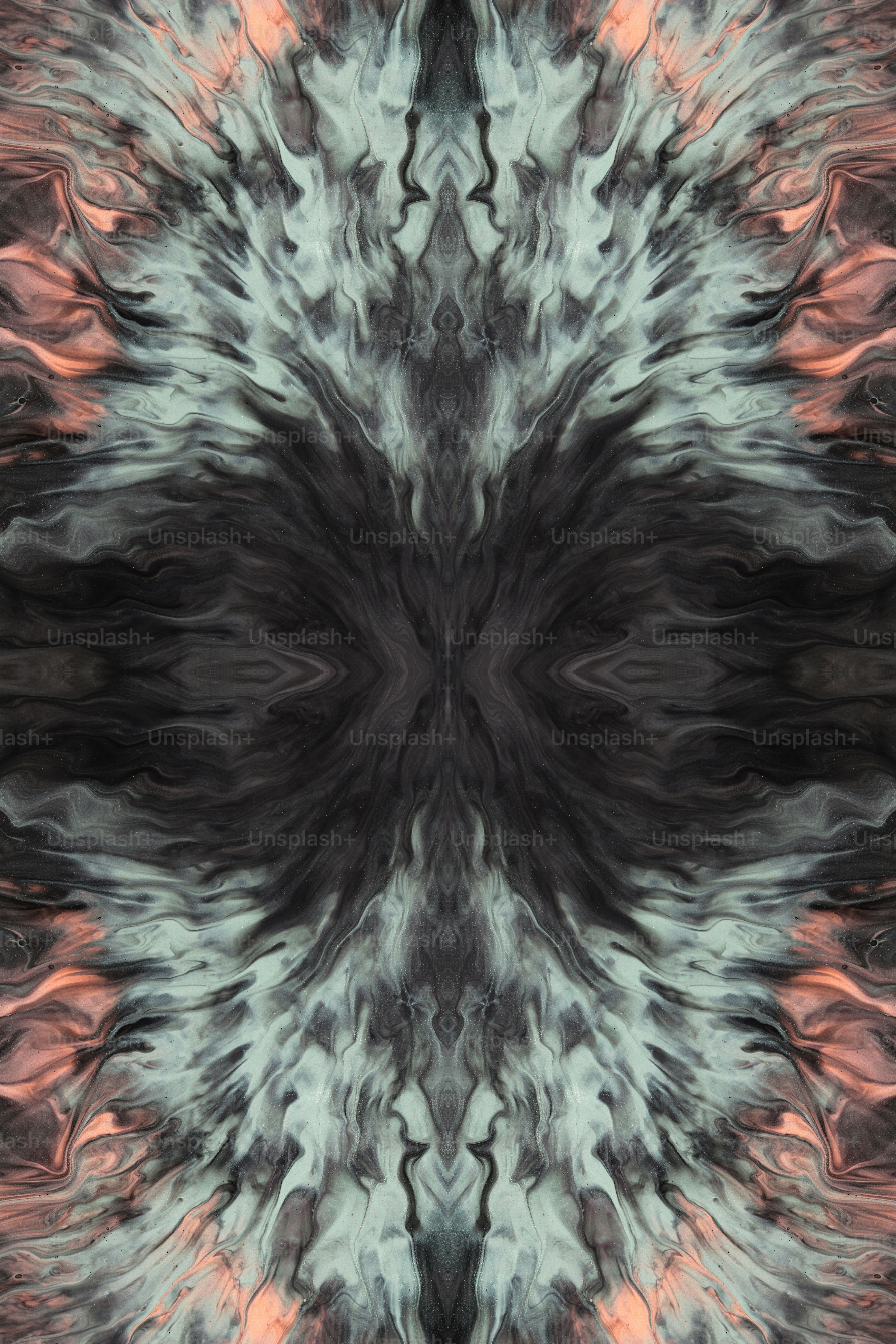 an abstract image of a black and white flower