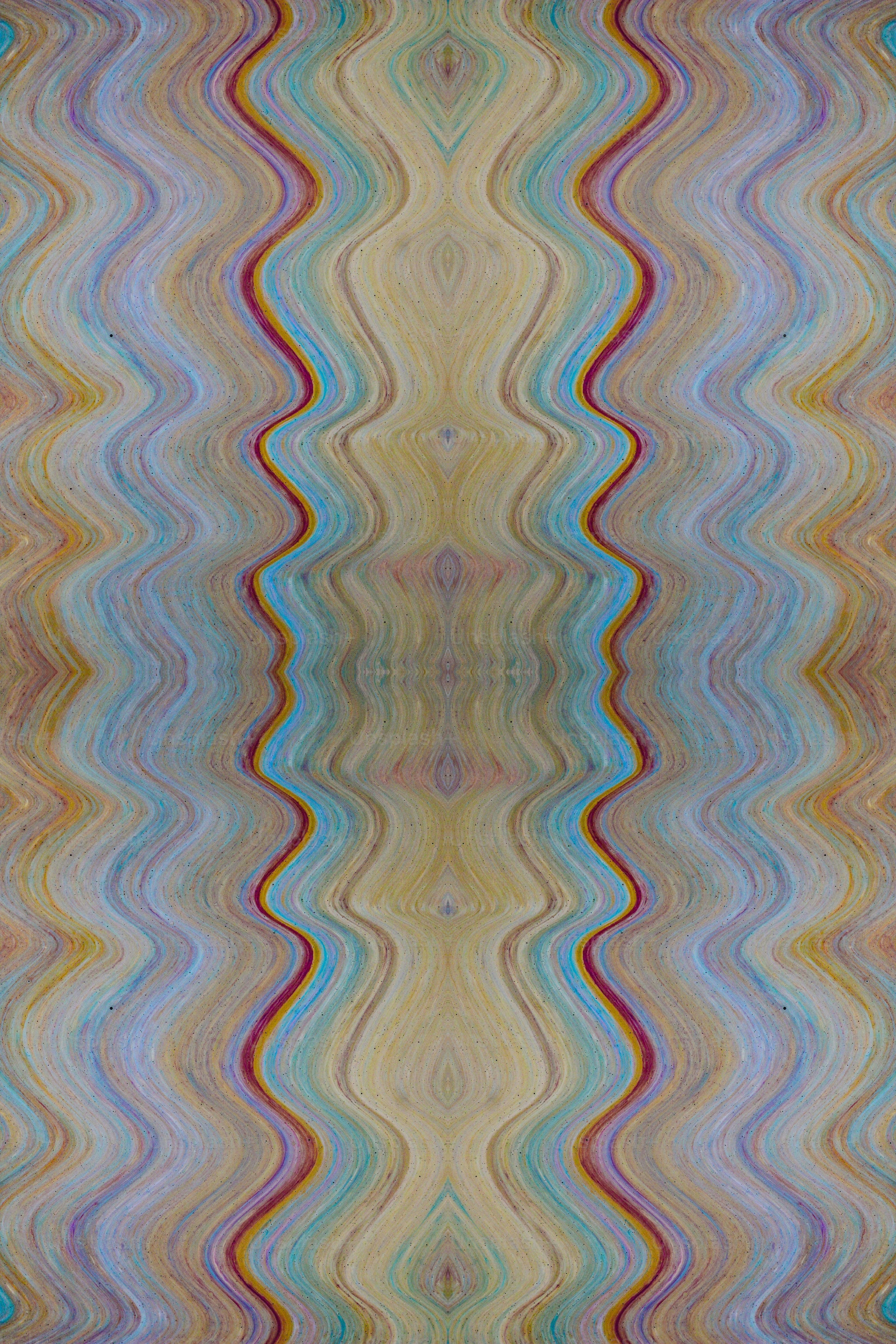 a multicolored pattern of wavy lines