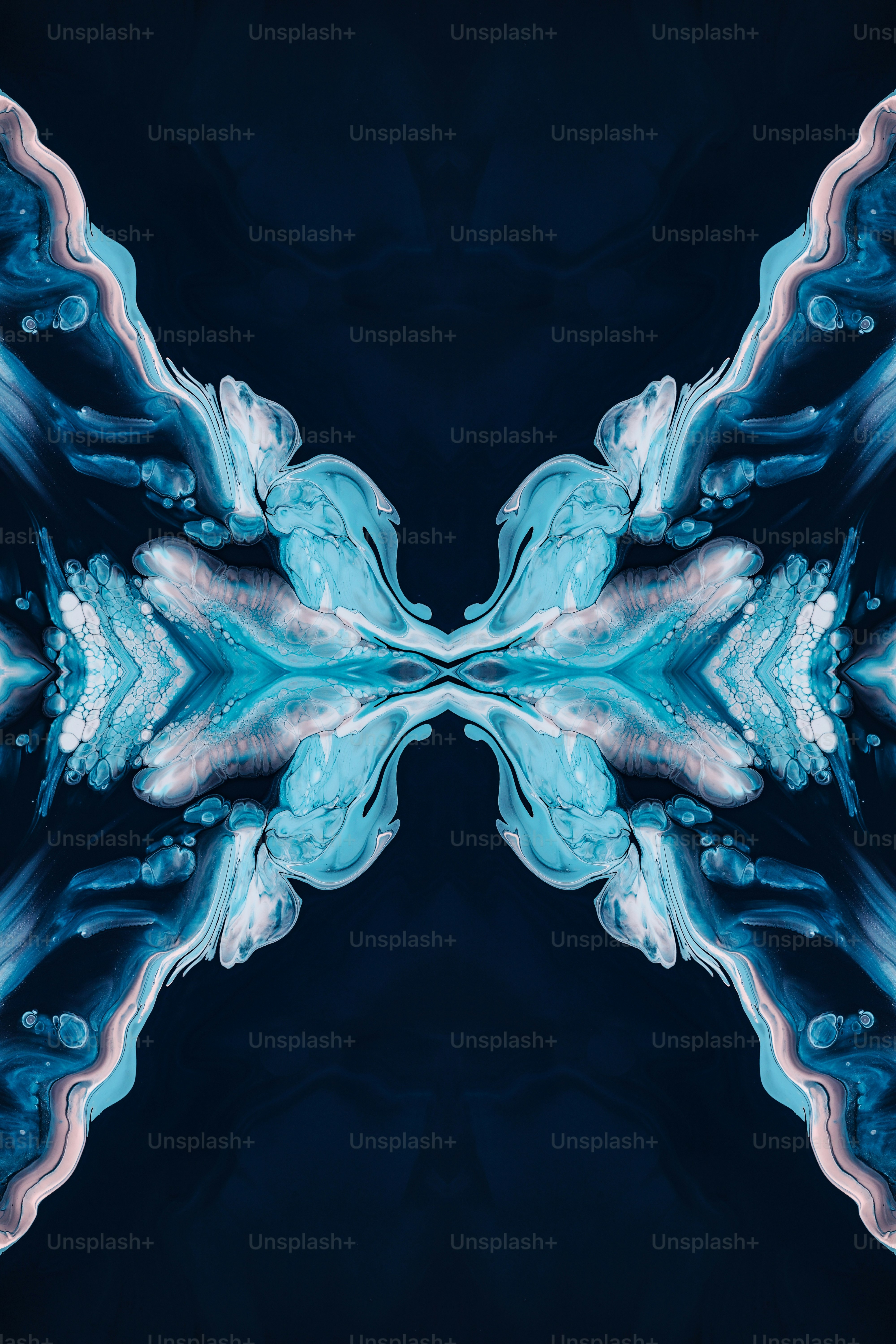 an abstract image of blue and white shapes