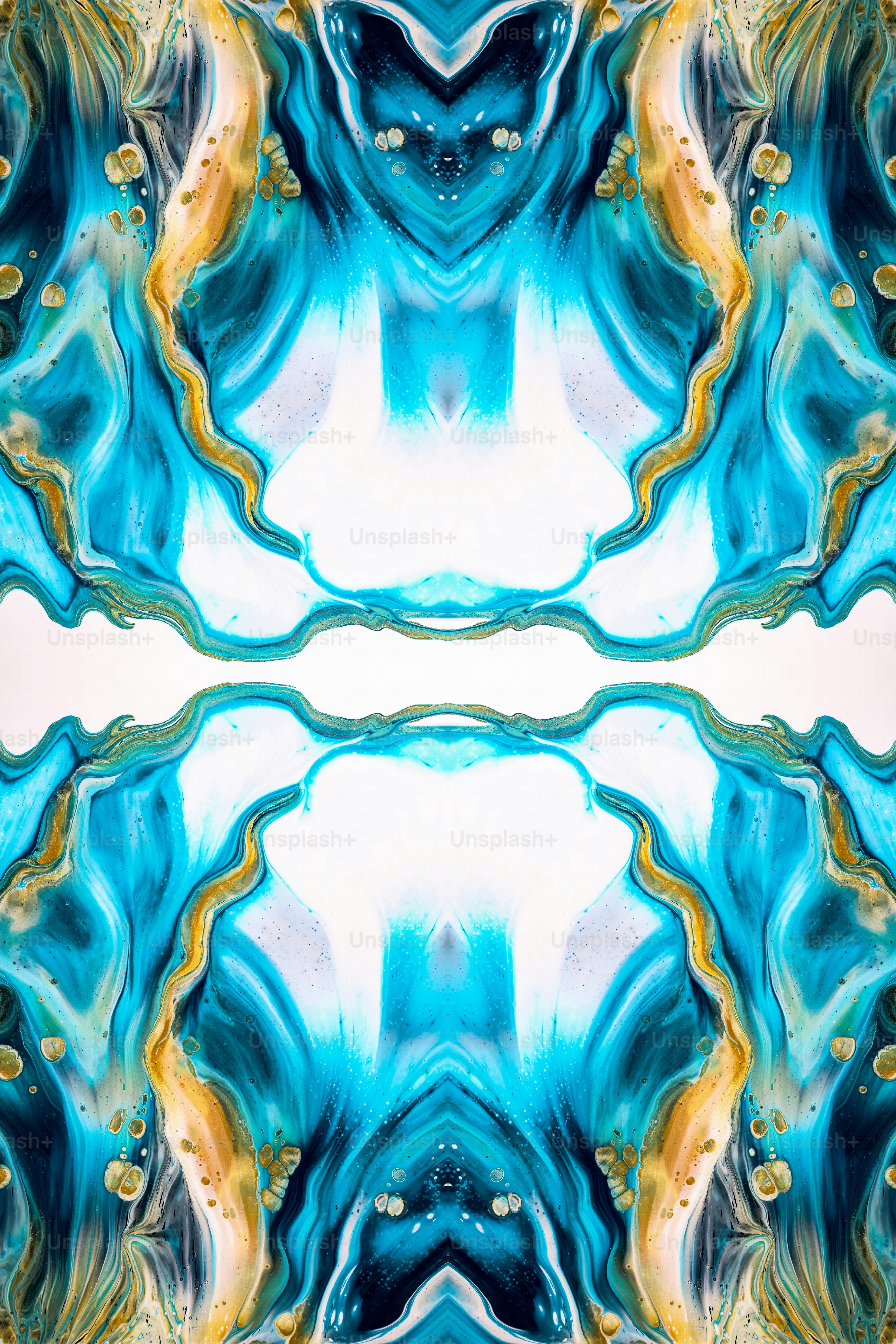 an abstract image of blue and yellow colors