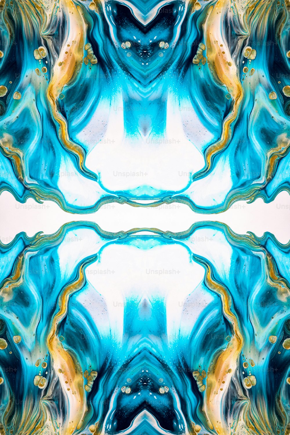 an abstract image of blue and yellow colors