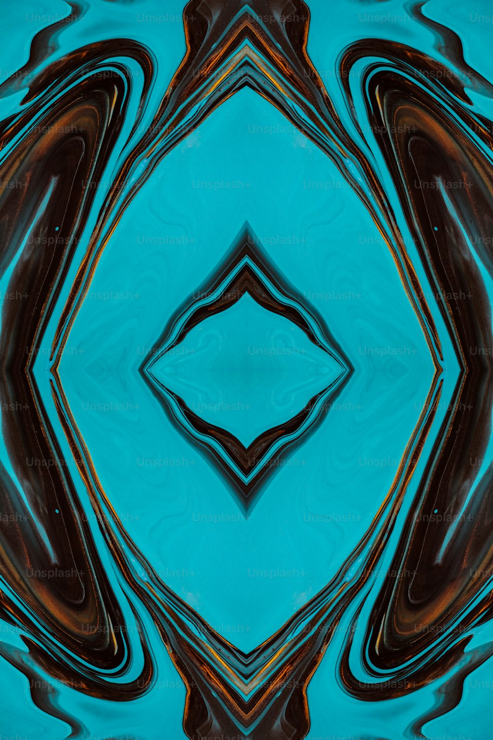 an abstract image of a blue and brown design