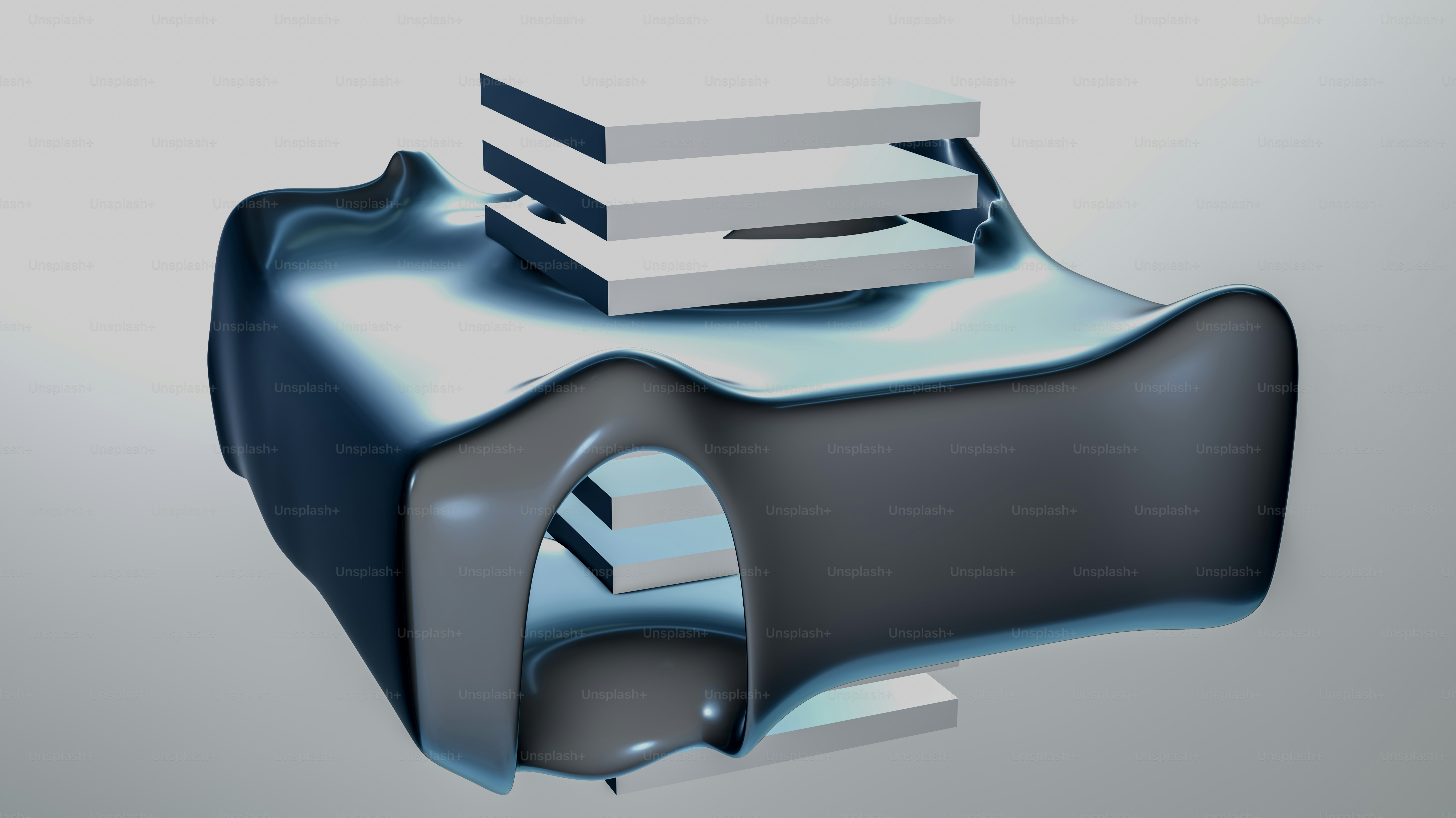 uma imagem 3d de um edifício com um telhado