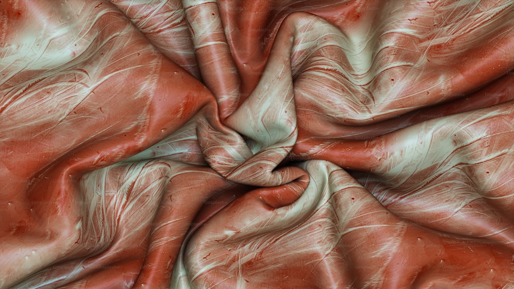 um close up de um tecido vermelho e branco