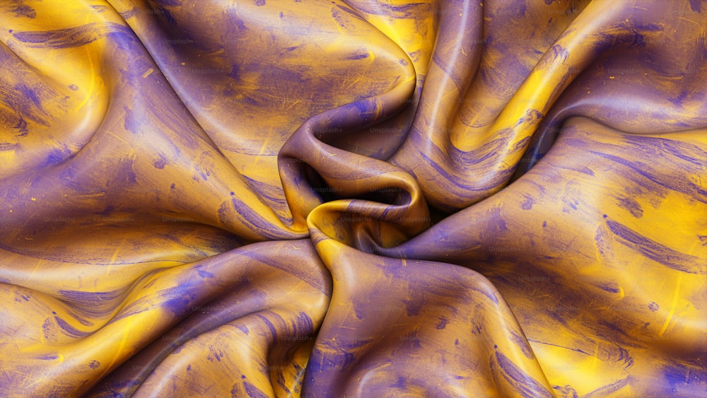un tessuto viola e giallo con un centro giallo