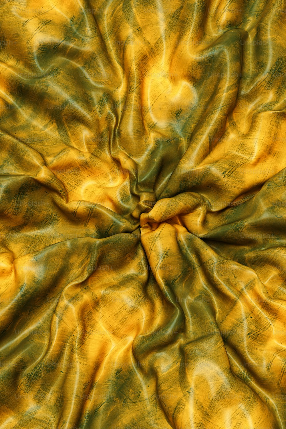 Un primer plano de una tela amarilla y verde