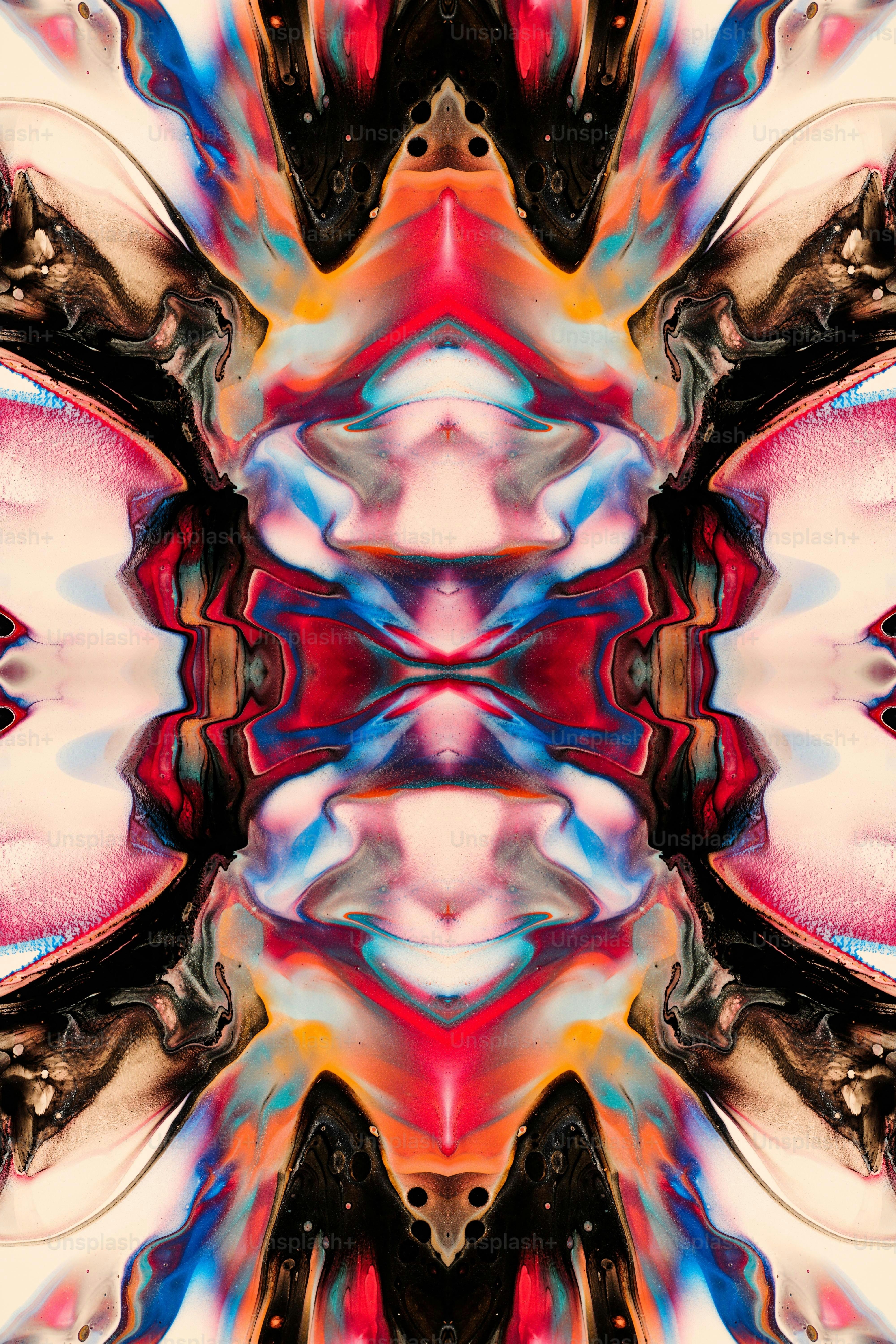 an abstract image of a multicolored flower