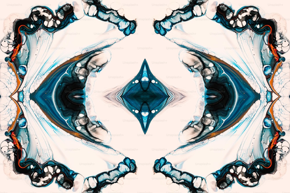 a picture of a blue and white abstract design
