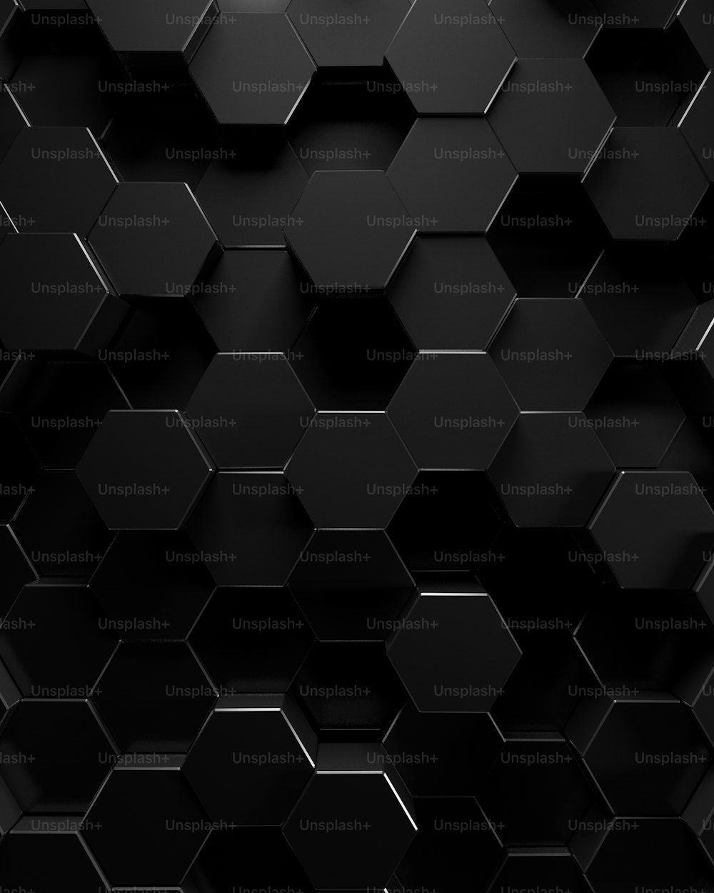 a black hexagonal background with a clock on it