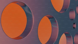 a group of orange circles on a purple background