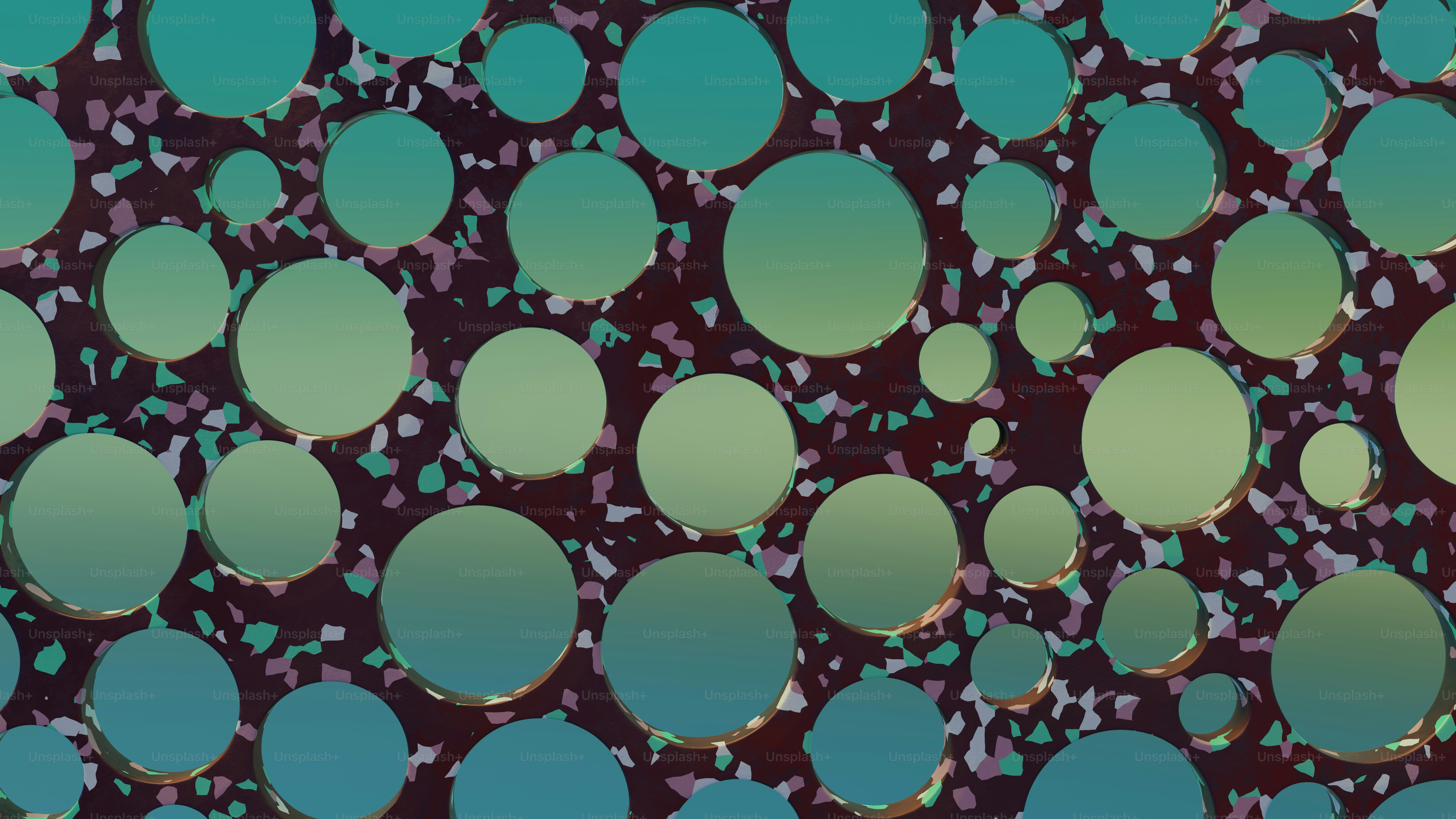 a group of circles that are on a wall