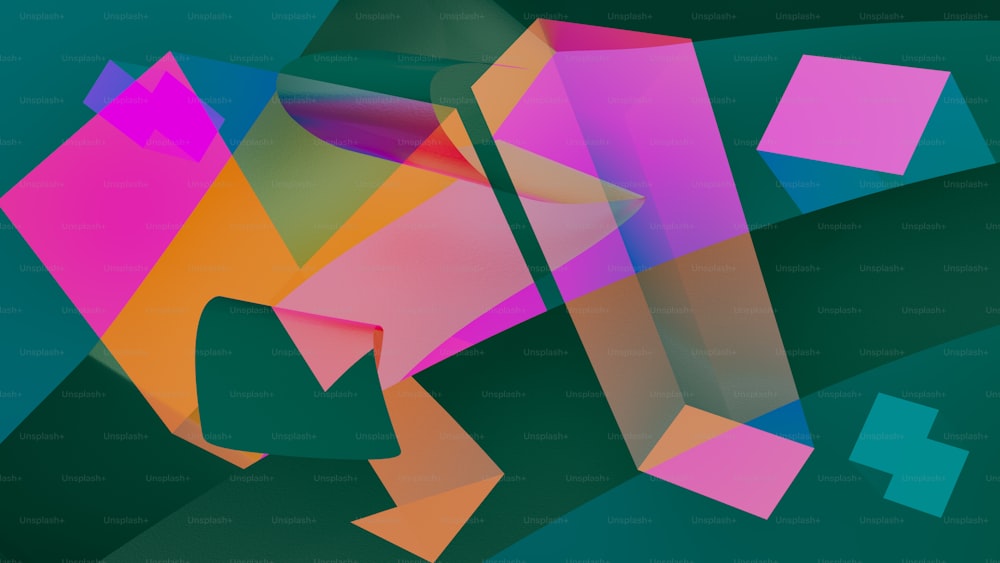 Ein digitales Gemälde von einem farbenfrohen abstrakten Design