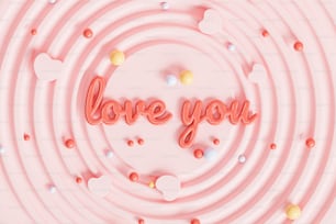 the word love you spelled out in a circle of confetti