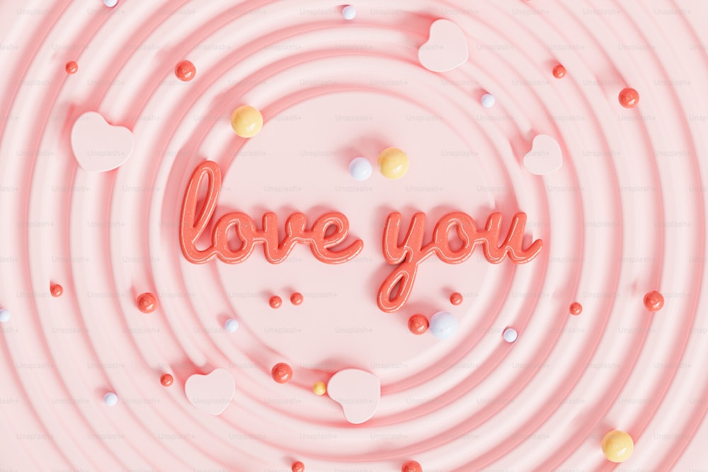 Le mot amour que vous avez écrit dans un cercle de confettis