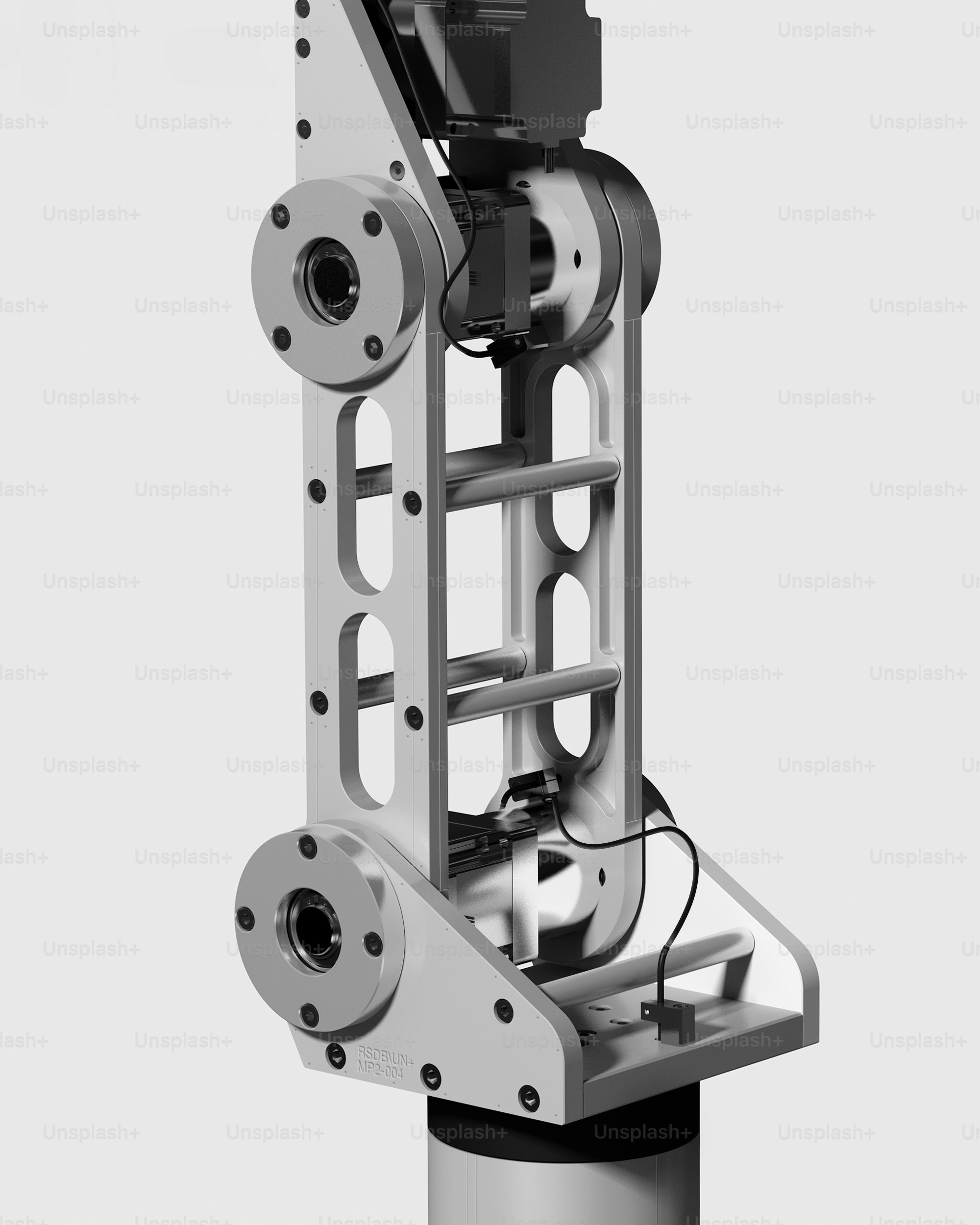 a close up of a machine with a white background