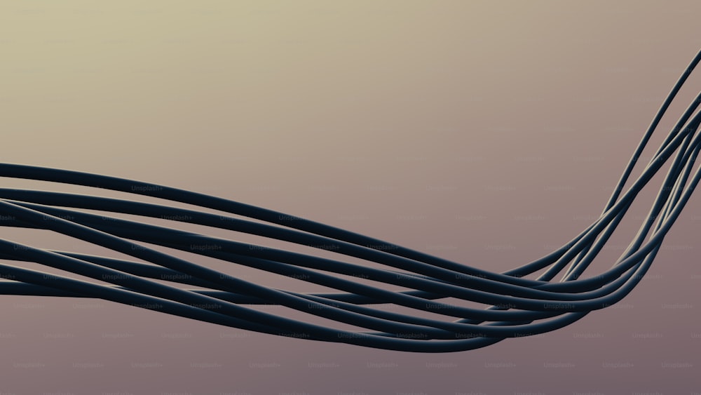 Un primer plano de un montón de cables en el aire
