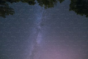 uma vista do céu noturno com o leitoso ao fundo