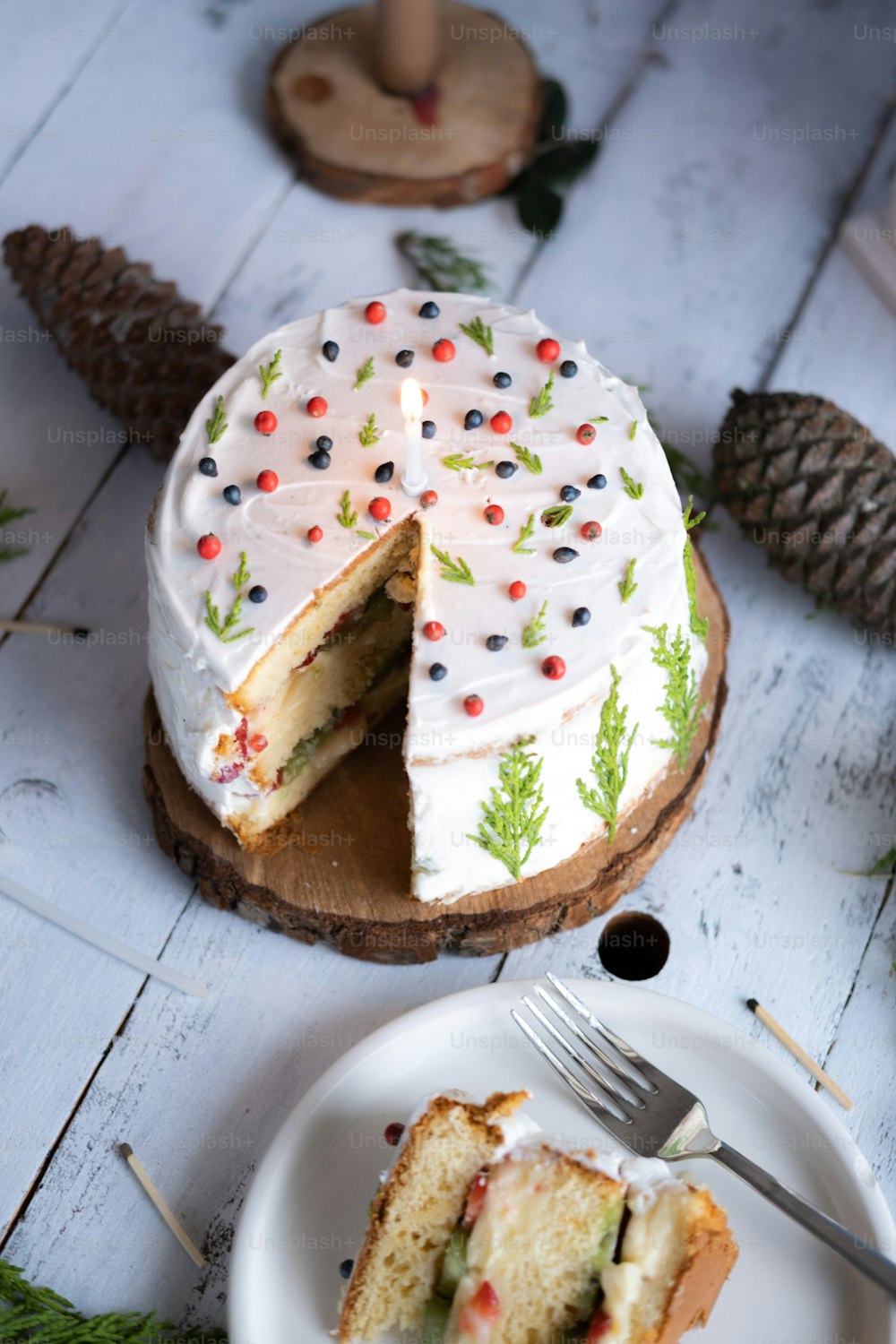 a cake with a slice cut out of it