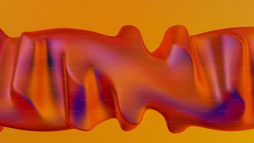 Una imagen abstracta de una sustancia ondulada de color naranja y rojo