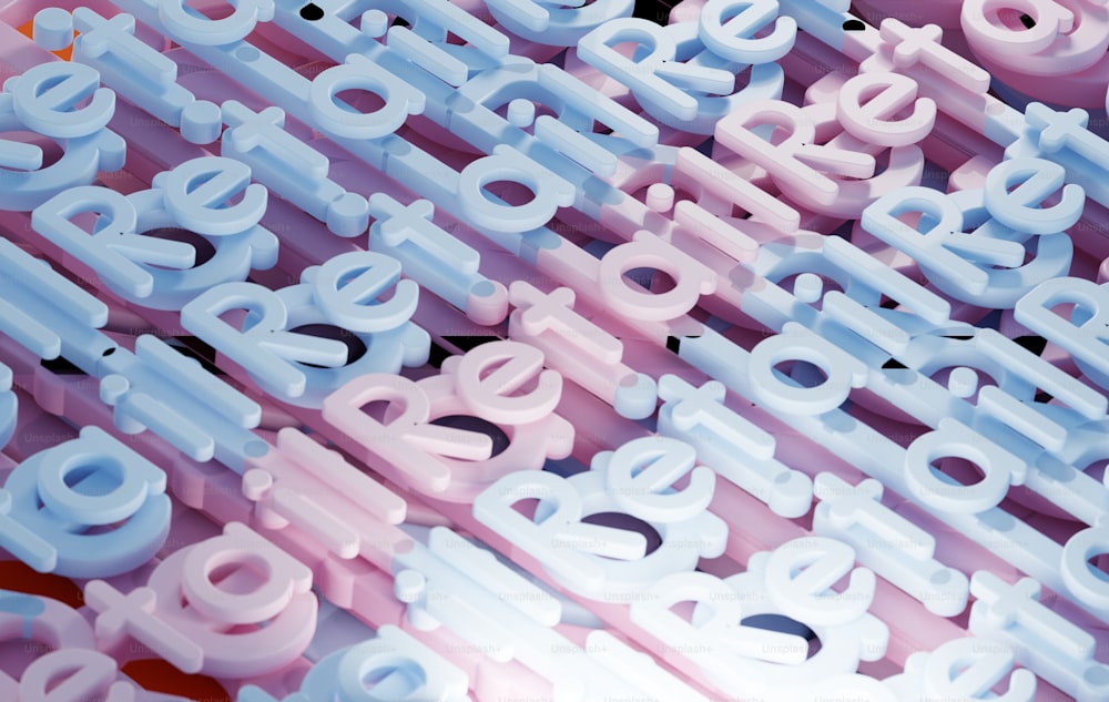 Un primer plano de una serie de letras de plástico