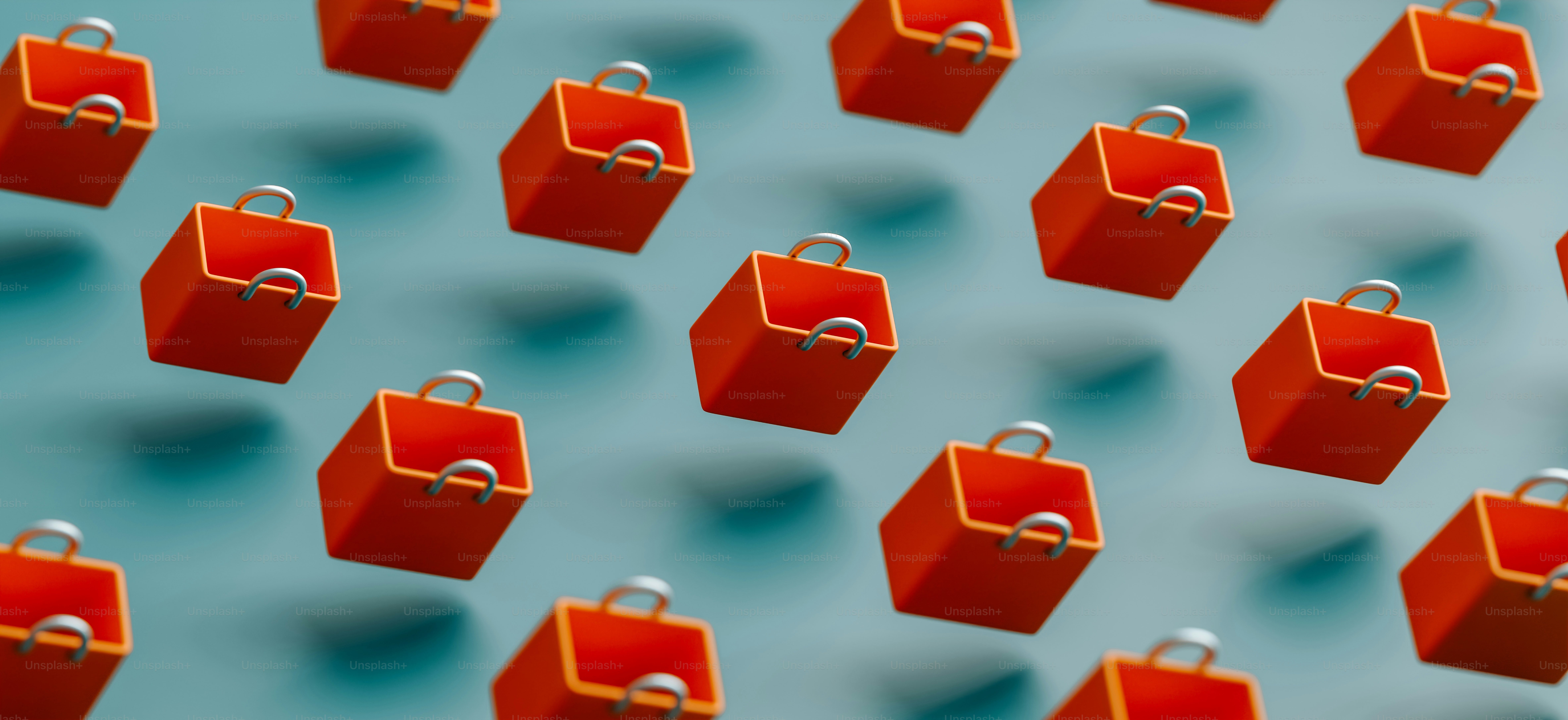 eine Gruppe roter Kästchen mit einem Ring darauf