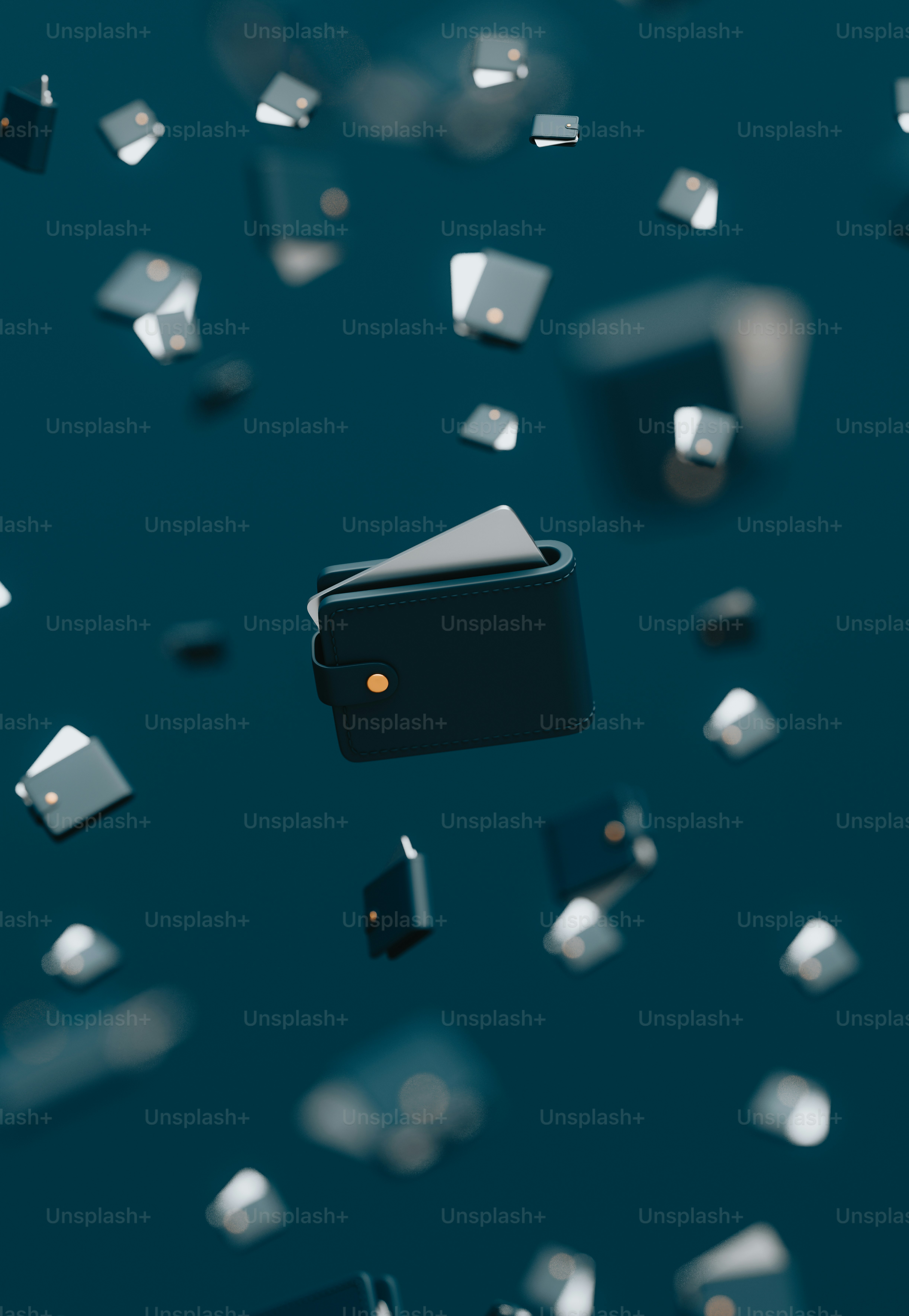 a cell phone that is floating in the air