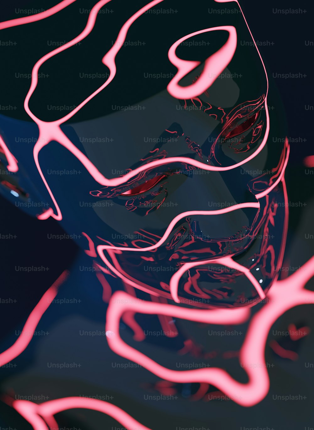 a close up of a neon colored object