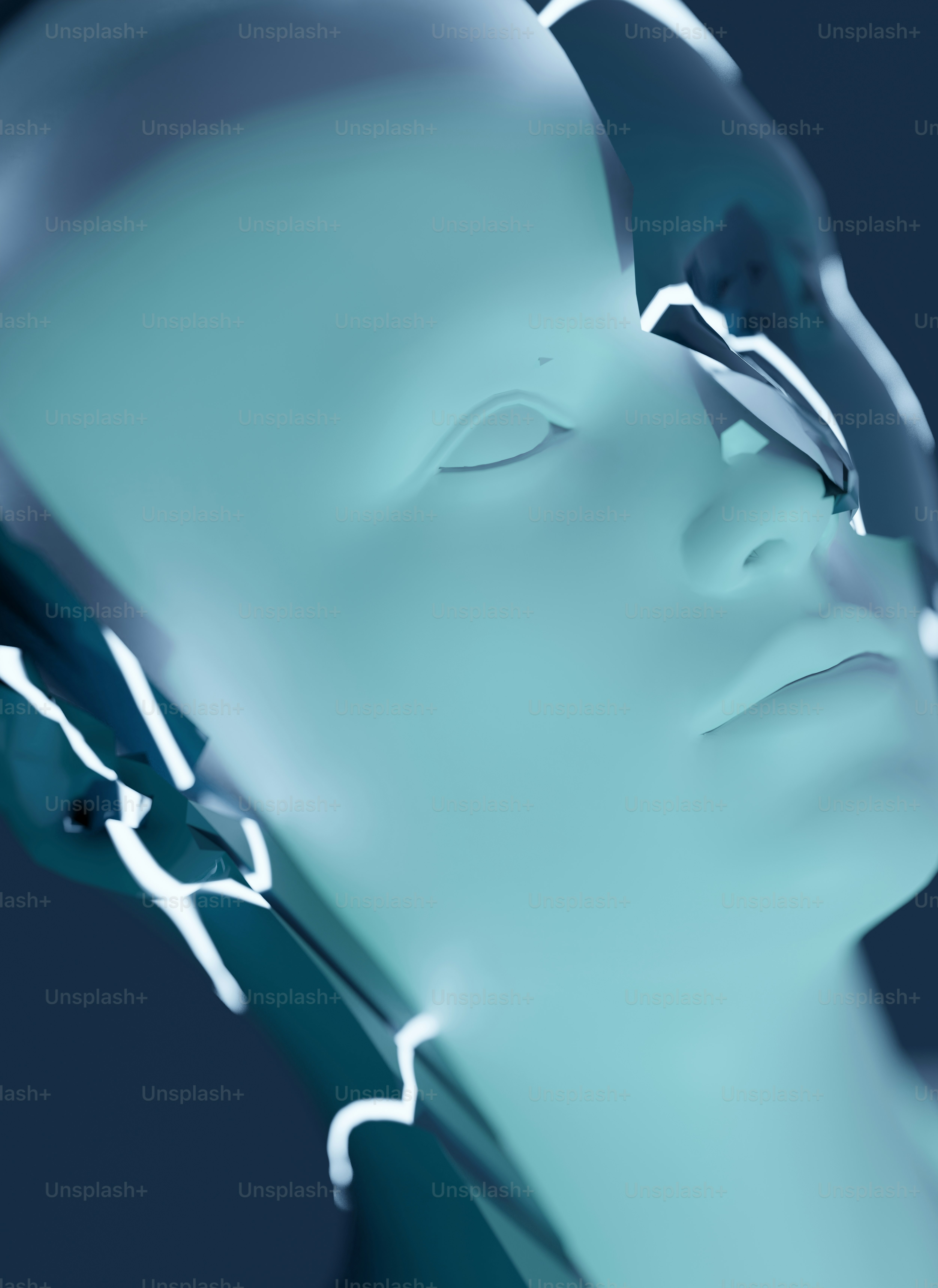 gros plan de la tête d’un mannequin portant un casque