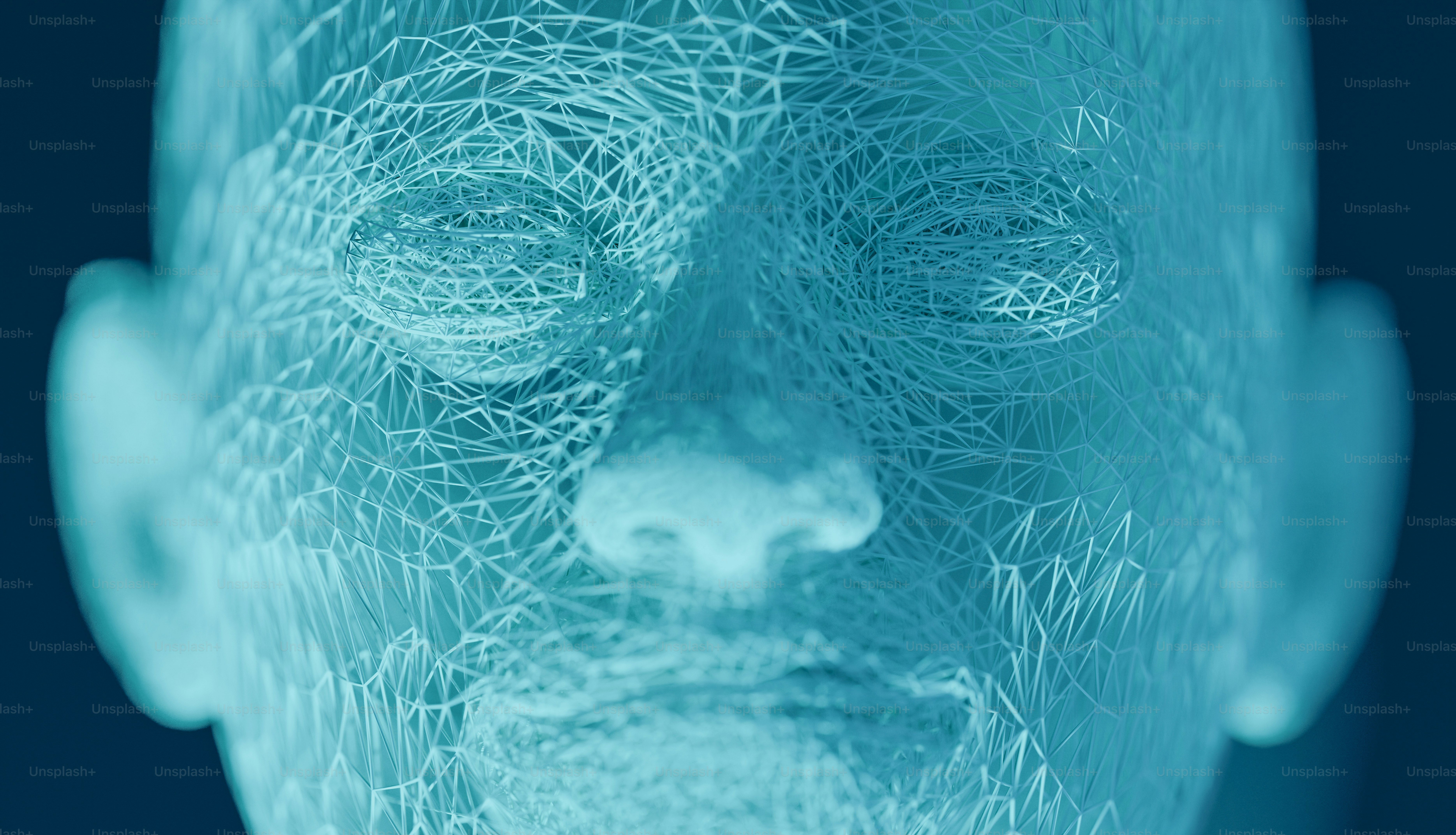 un gros plan du visage d’une personne avec des lignes dessus