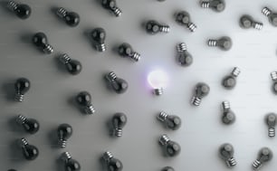 a group of light bulbs are shown in the middle of a wall