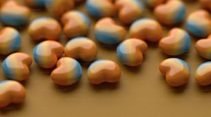 a close up of a bunch of candy