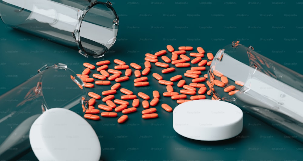 pills spilling out of a pill bottle onto a table