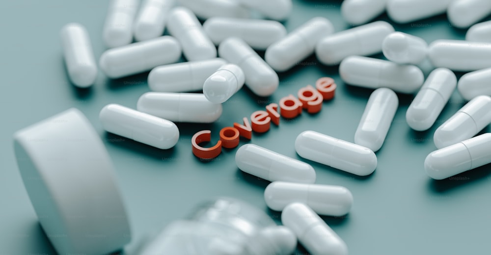 a pile of white pills with the word covgo written on them