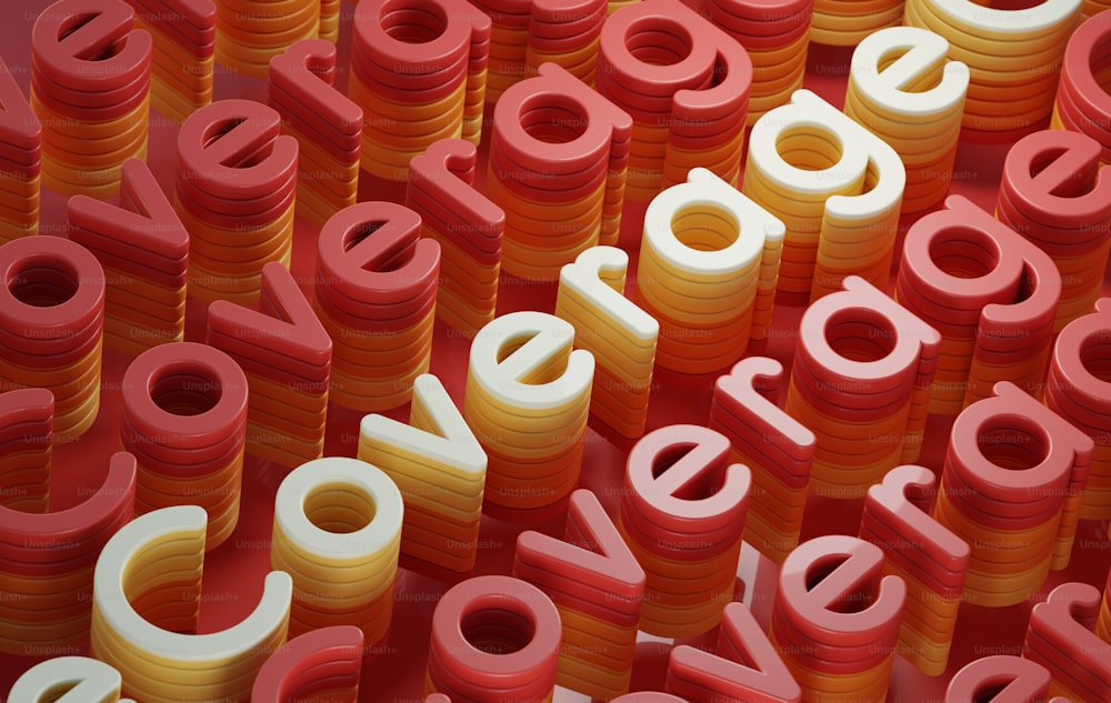a group of red and white letters with the word love spelled in them