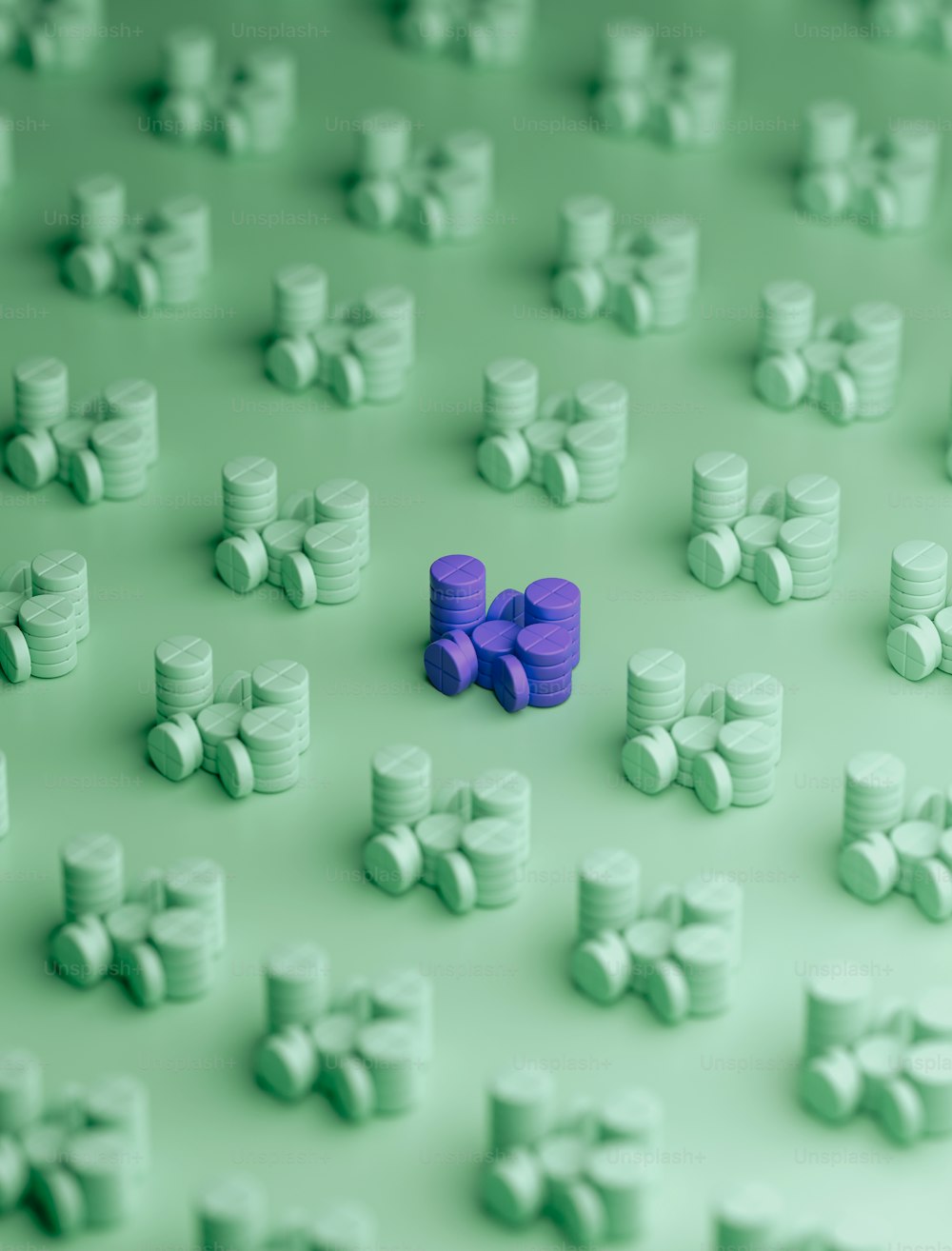 a small purple bow sitting on top of a pile of white buttons