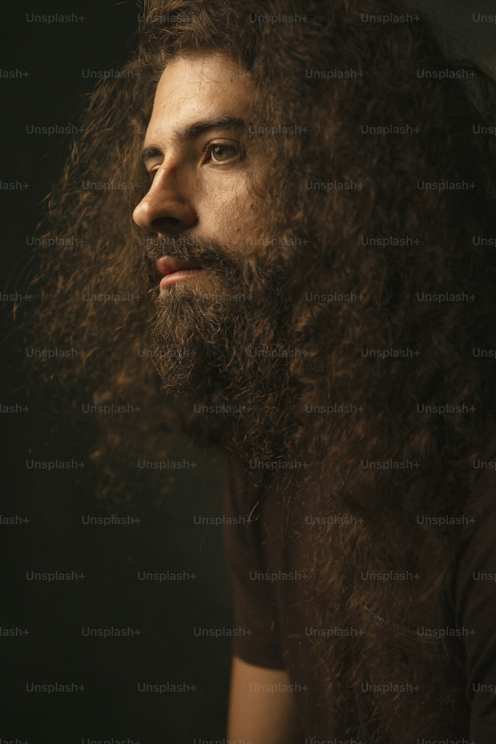 a man with long hair and a beard