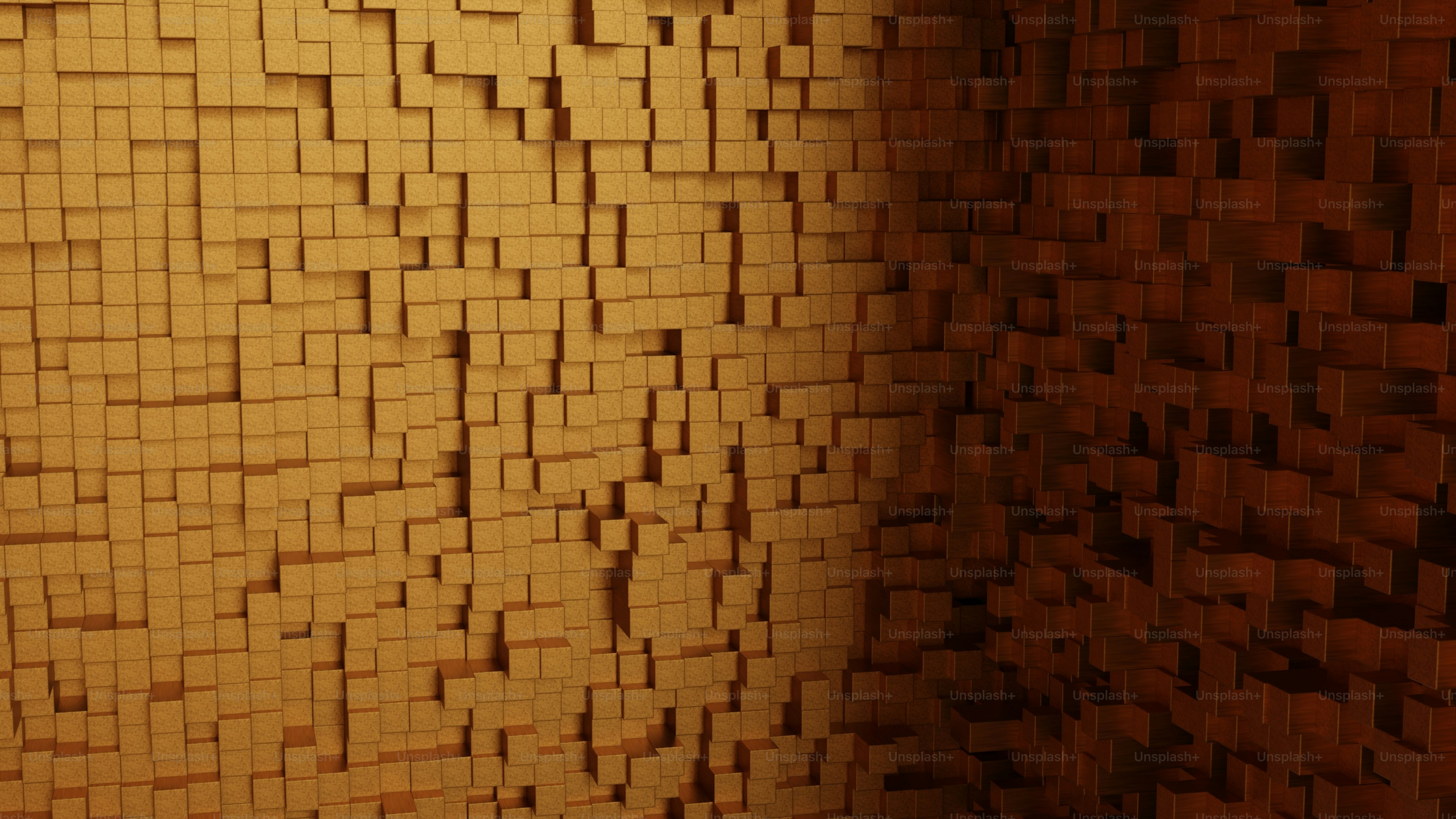 A room with a wall made of wooden blocks photo – Youtube banner Image