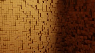 une pièce avec un mur en blocs de bois