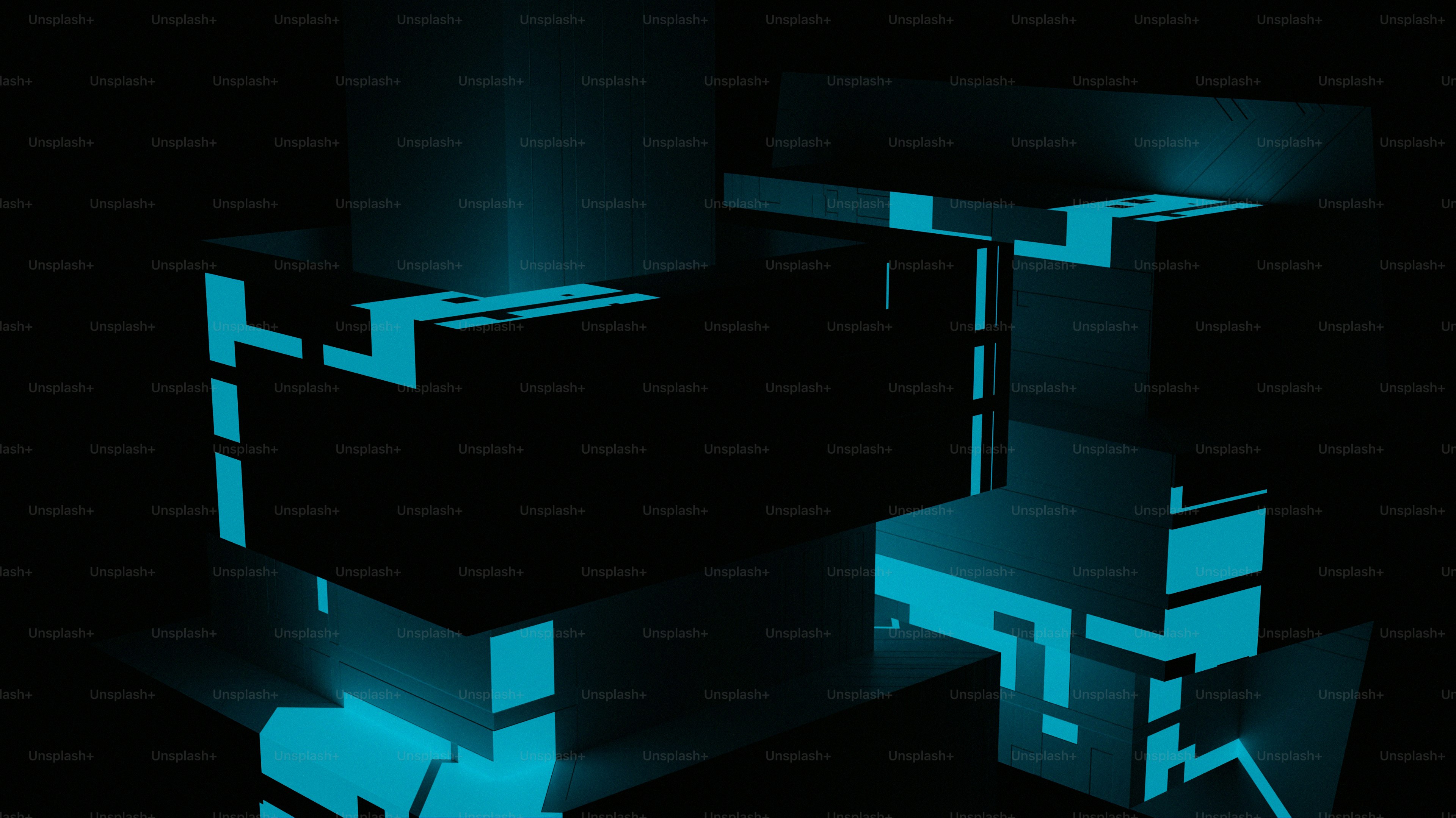 A black and blue abstract background with cubes photo – Wallpaper Image ...