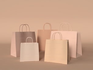 a group of four bags sitting on top of a table