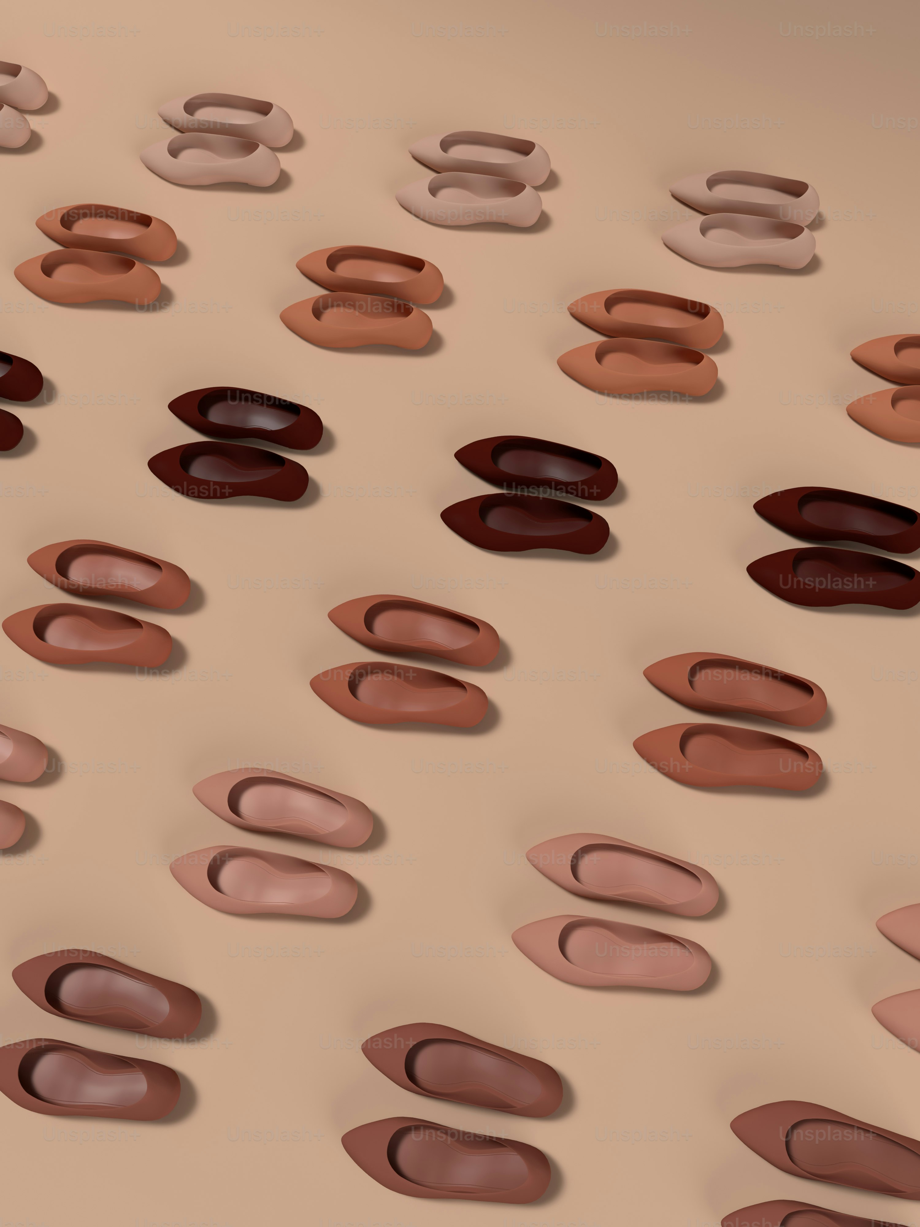 다양한 모양과 크기의 신발